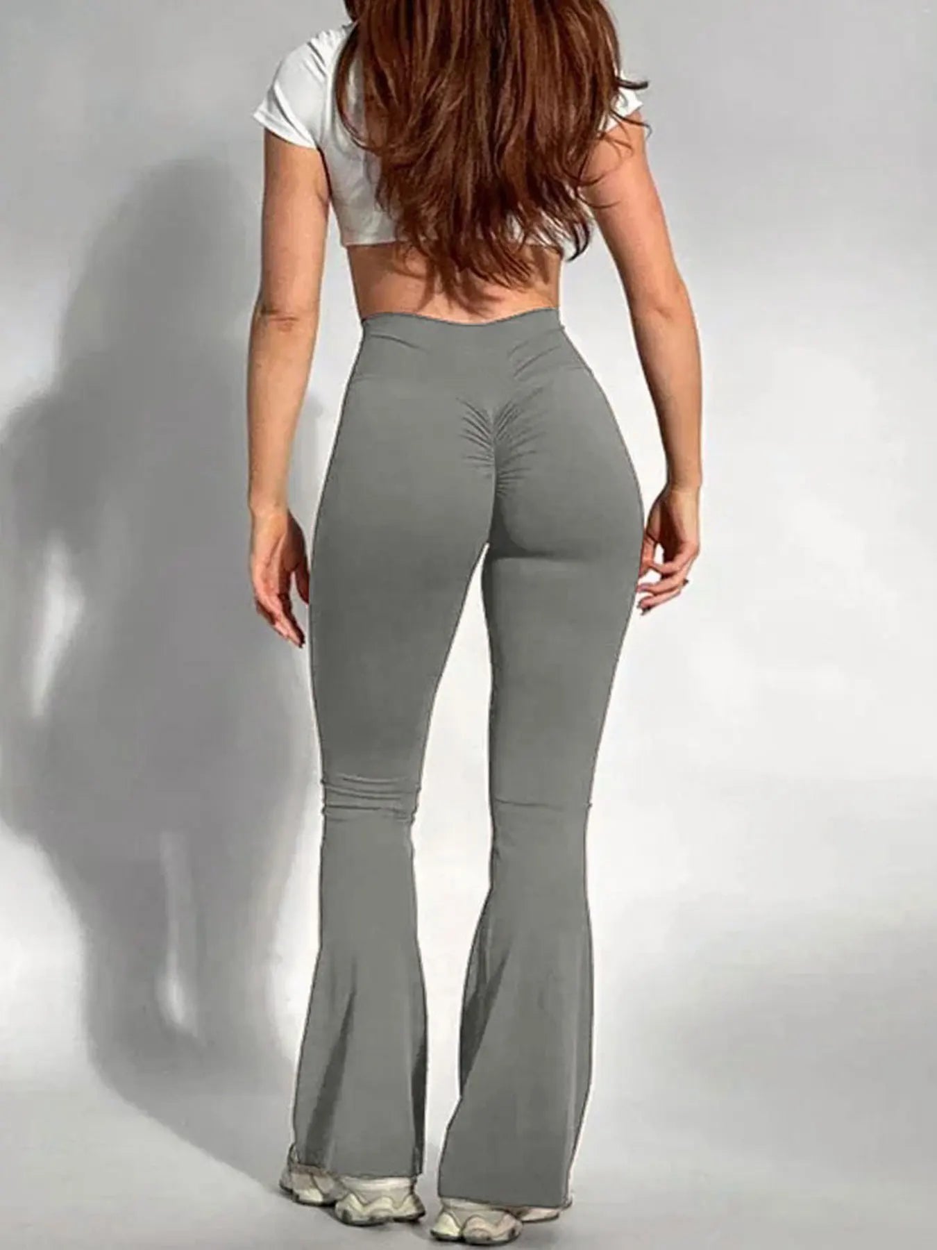 yoga wrinkle slim bell-bottomed pants