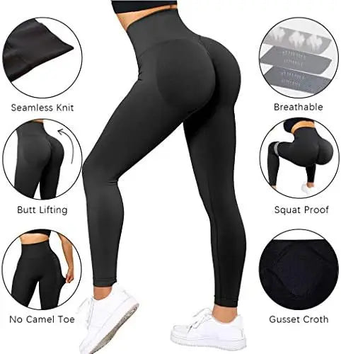 2025 Seamless Knitted Fitness GYM Pants Women's High Waist and Hips Yoga Pants