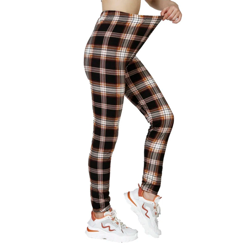 Card White Checkered WOMEN'S Sports and Fitness Leggings