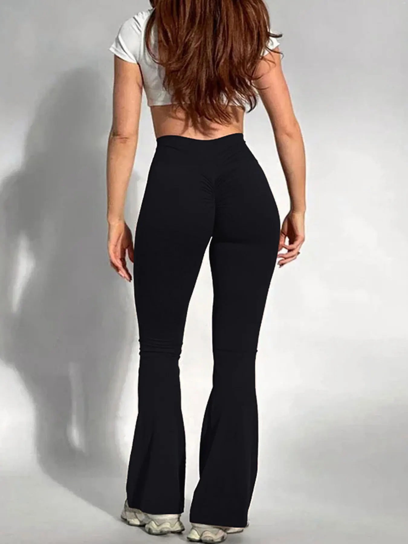 yoga wrinkle slim bell-bottomed pants