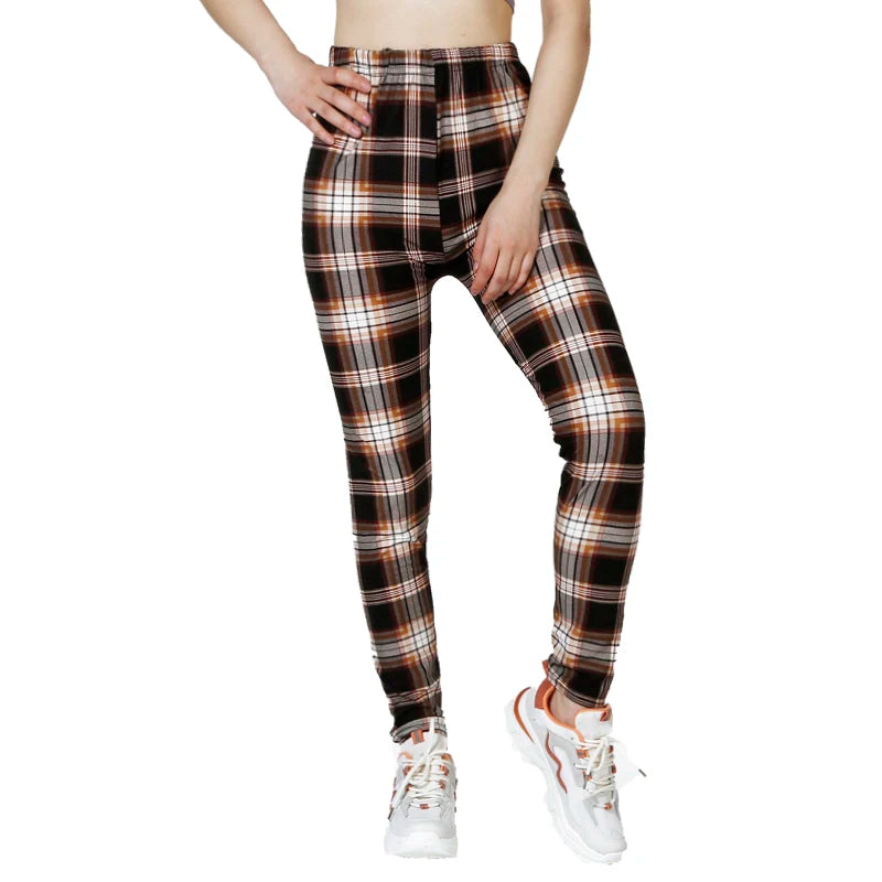 Card White Checkered WOMEN'S Sports and Fitness Leggings