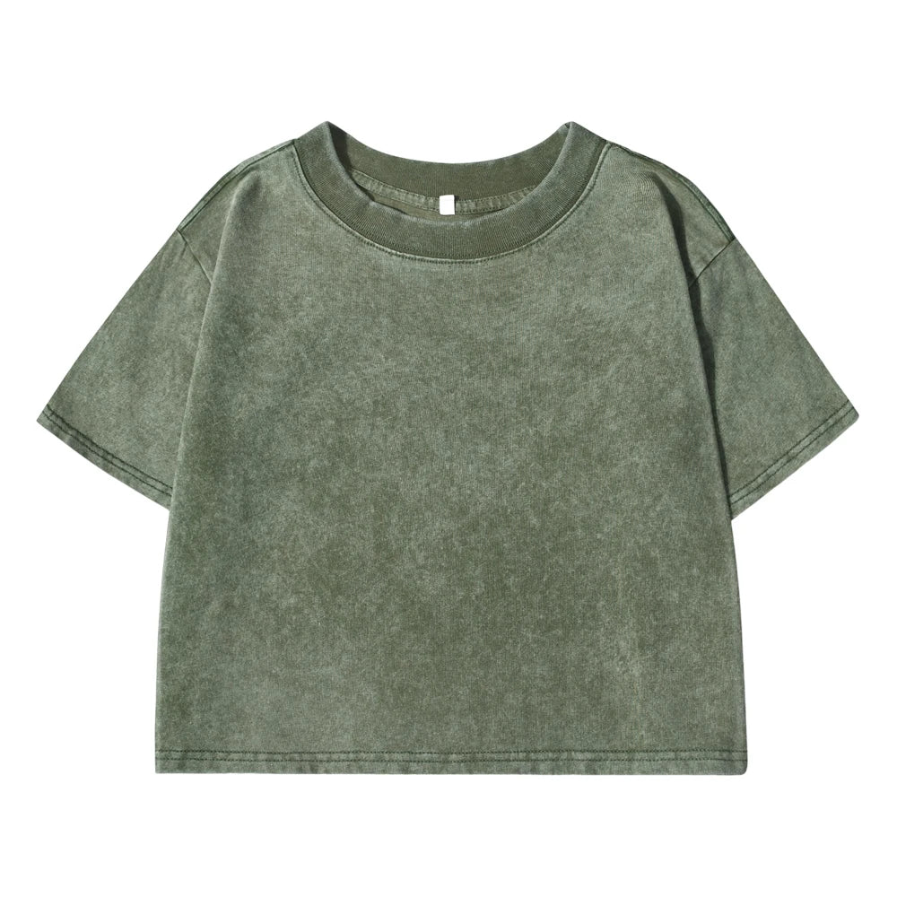 Solid Color Slim Washed T-Shirt