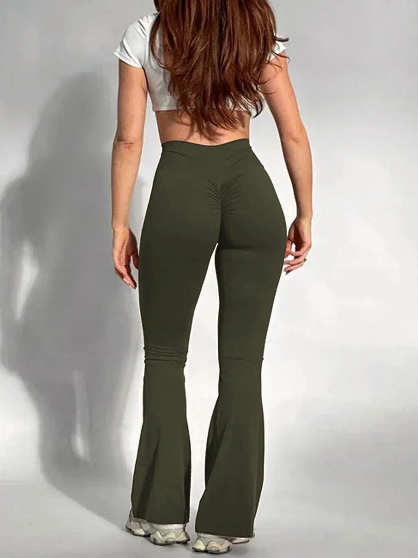 yoga wrinkle slim bell-bottomed pants