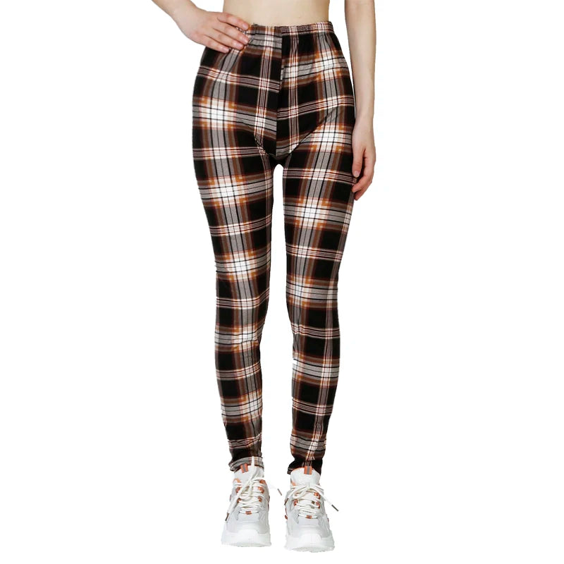 Card White Checkered WOMEN'S Sports and Fitness Leggings